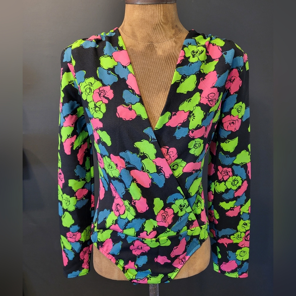 NWT Zara Floral Wrap Long Sleeve Bodysuit